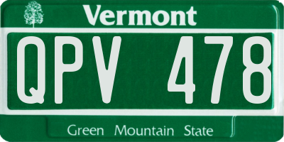 VT license plate QPV478