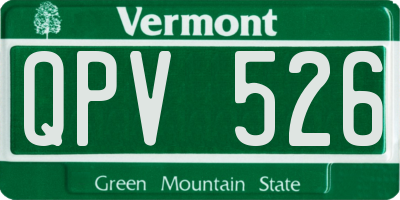 VT license plate QPV526