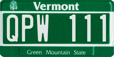 VT license plate QPW111