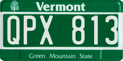 VT license plate QPX813
