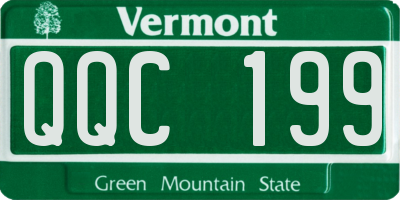VT license plate QQC199