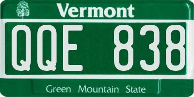 VT license plate QQE838