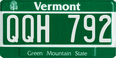 VT license plate QQH792
