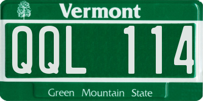 VT license plate QQL114