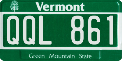 VT license plate QQL861