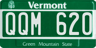VT license plate QQM620