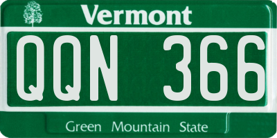 VT license plate QQN366