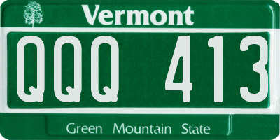 VT license plate QQQ413