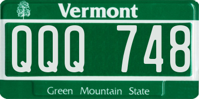 VT license plate QQQ748