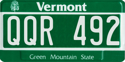 VT license plate QQR492