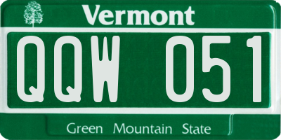 VT license plate QQW051