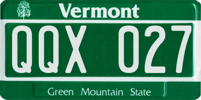VT license plate QQX027