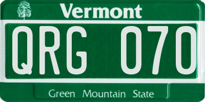 VT license plate QRG070
