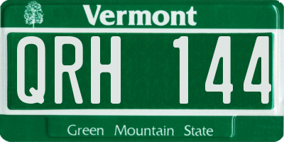 VT license plate QRH144