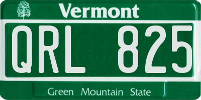 VT license plate QRL825