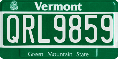 VT license plate QRL9859