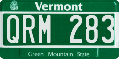 VT license plate QRM283