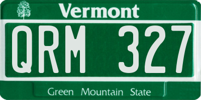 VT license plate QRM327