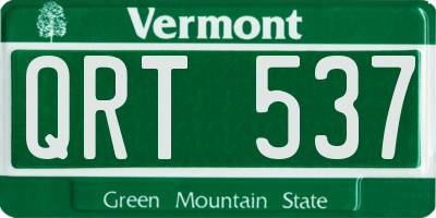 VT license plate QRT537