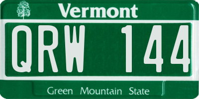 VT license plate QRW144