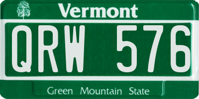 VT license plate QRW576