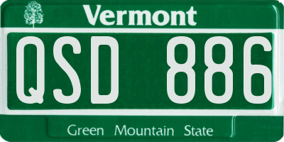 VT license plate QSD886