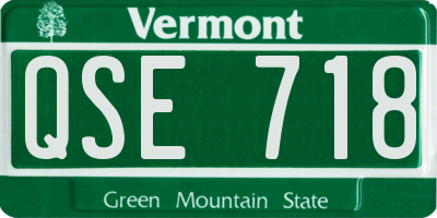 VT license plate QSE718