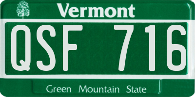 VT license plate QSF716