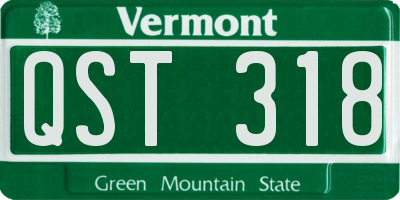 VT license plate QST318