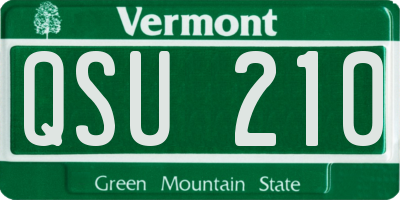 VT license plate QSU210