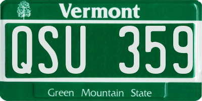 VT license plate QSU359