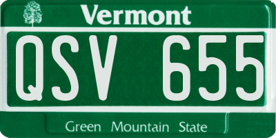 VT license plate QSV655