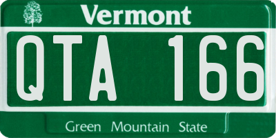 VT license plate QTA166