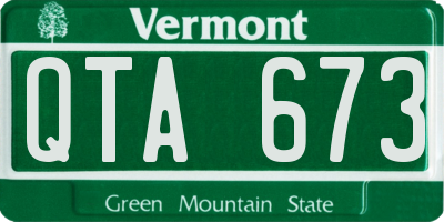 VT license plate QTA673