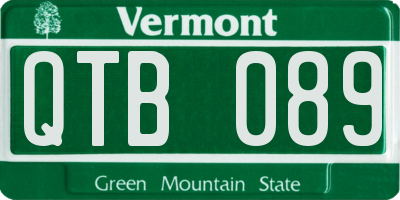VT license plate QTB089