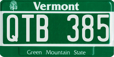 VT license plate QTB385