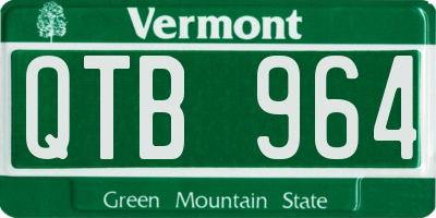 VT license plate QTB964