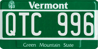VT license plate QTC996