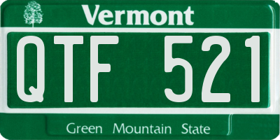 VT license plate QTF521