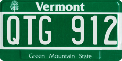 VT license plate QTG912