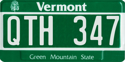 VT license plate QTH347