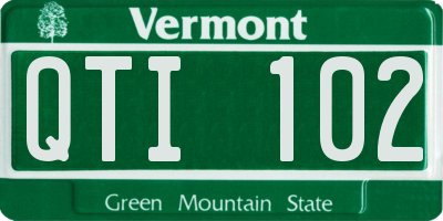 VT license plate QTI102