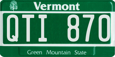 VT license plate QTI870