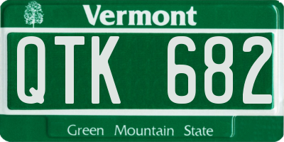VT license plate QTK682