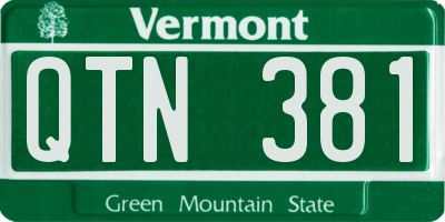 VT license plate QTN381