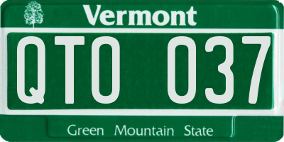 VT license plate QTO037