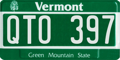 VT license plate QTO397