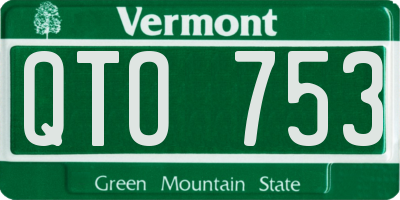VT license plate QTO753