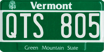VT license plate QTS805