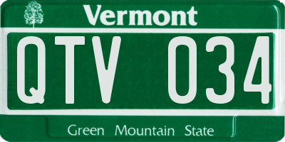 VT license plate QTV034